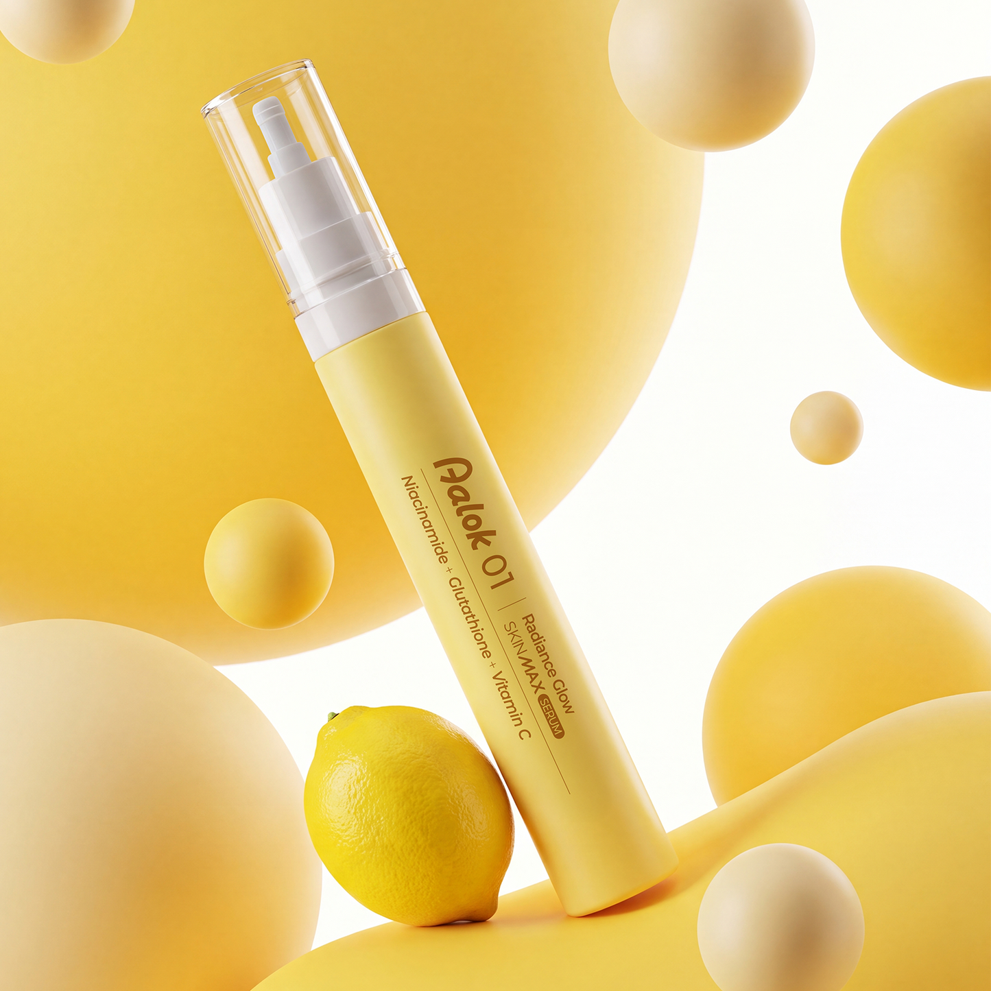 Aalok 01 Radiance Glow SKINMAX Serum: Niacinamide, Glutathione, Vitamin C  –  For Brightening and Uneven Tone