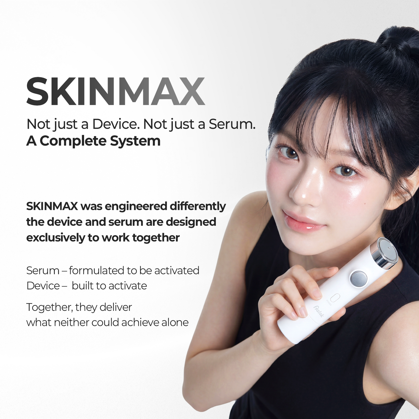 Aalok SKINMAX Facial Device and 02 Hydrating Soothing SKINMAX Serum Set: Hyaluronic Acid, Ceramide, CICA – For Nourishing and Calming