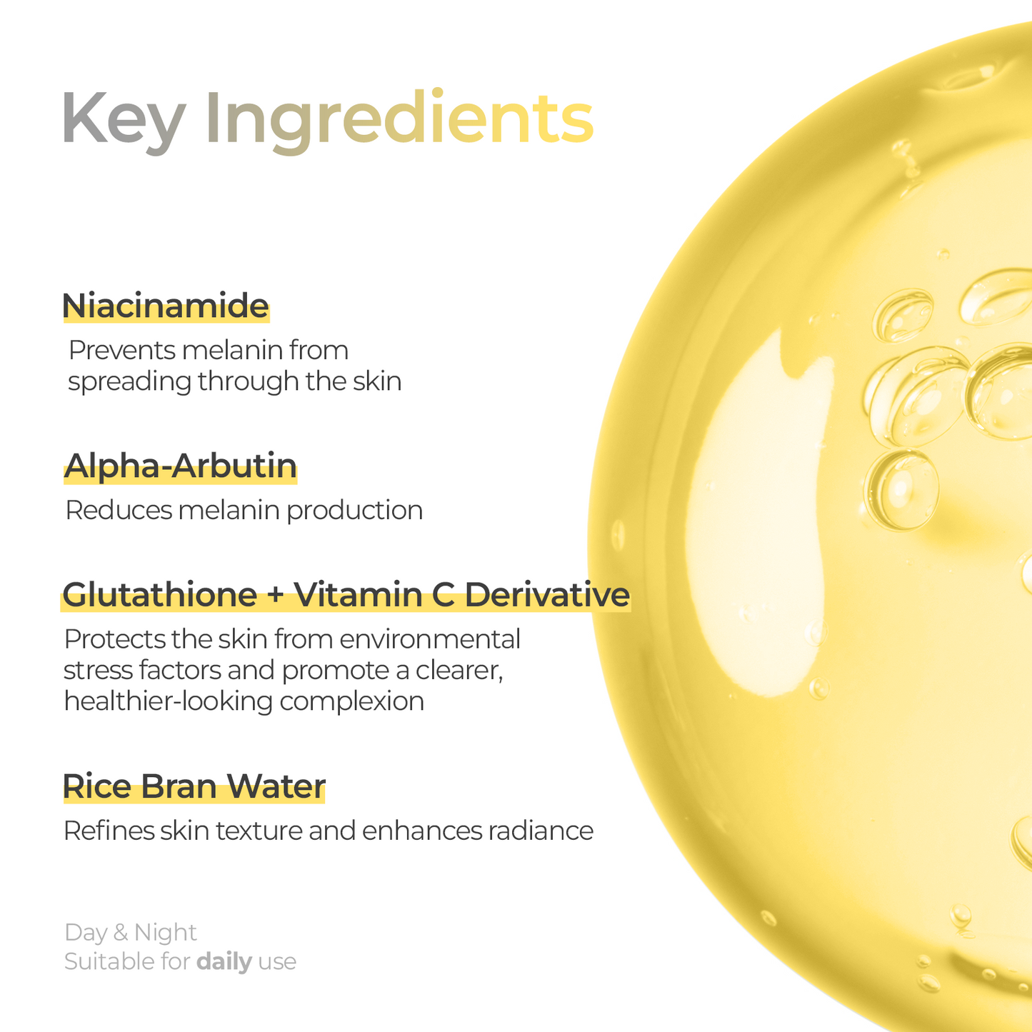 Aalok 01 Radiance Glow SKINMAX Serum: Niacinamide, Glutathione, Vitamin C  –  For Brightening and Uneven Tone